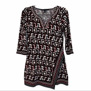 White House Black Market 3/4 Sleeve Printed Tunic